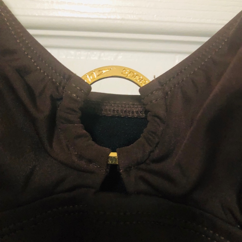 Speedo One Piece Swimsuit Charcoal Brown Size 14 - Picture 4 of 6